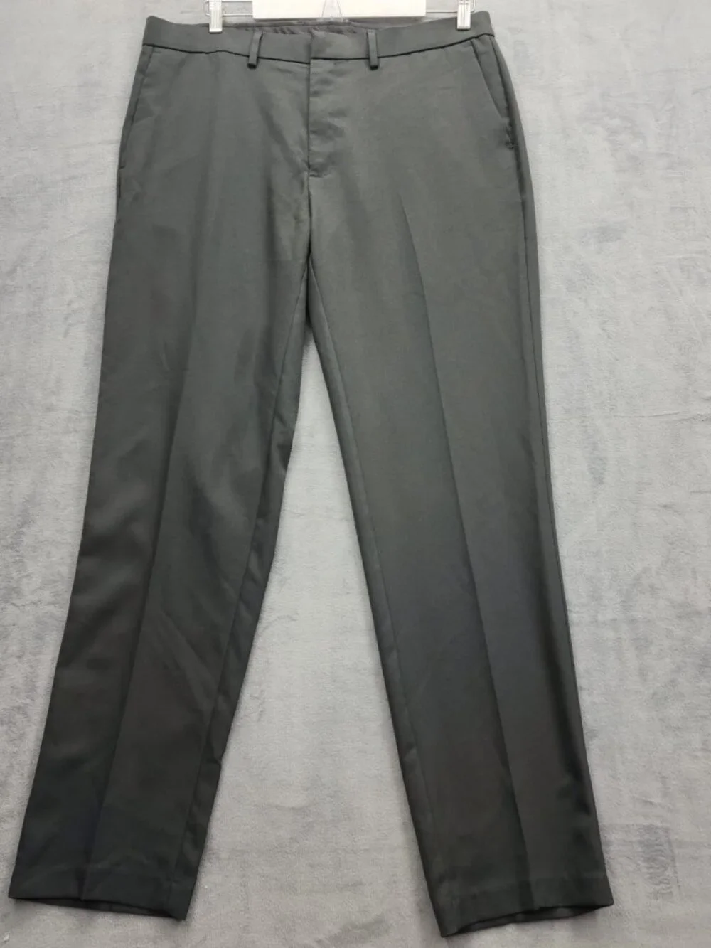 Haggar Slim Straight All Day Comfort Dress Pants Men 36x32 Dark Gray Charcoal - Picture 10 of 12